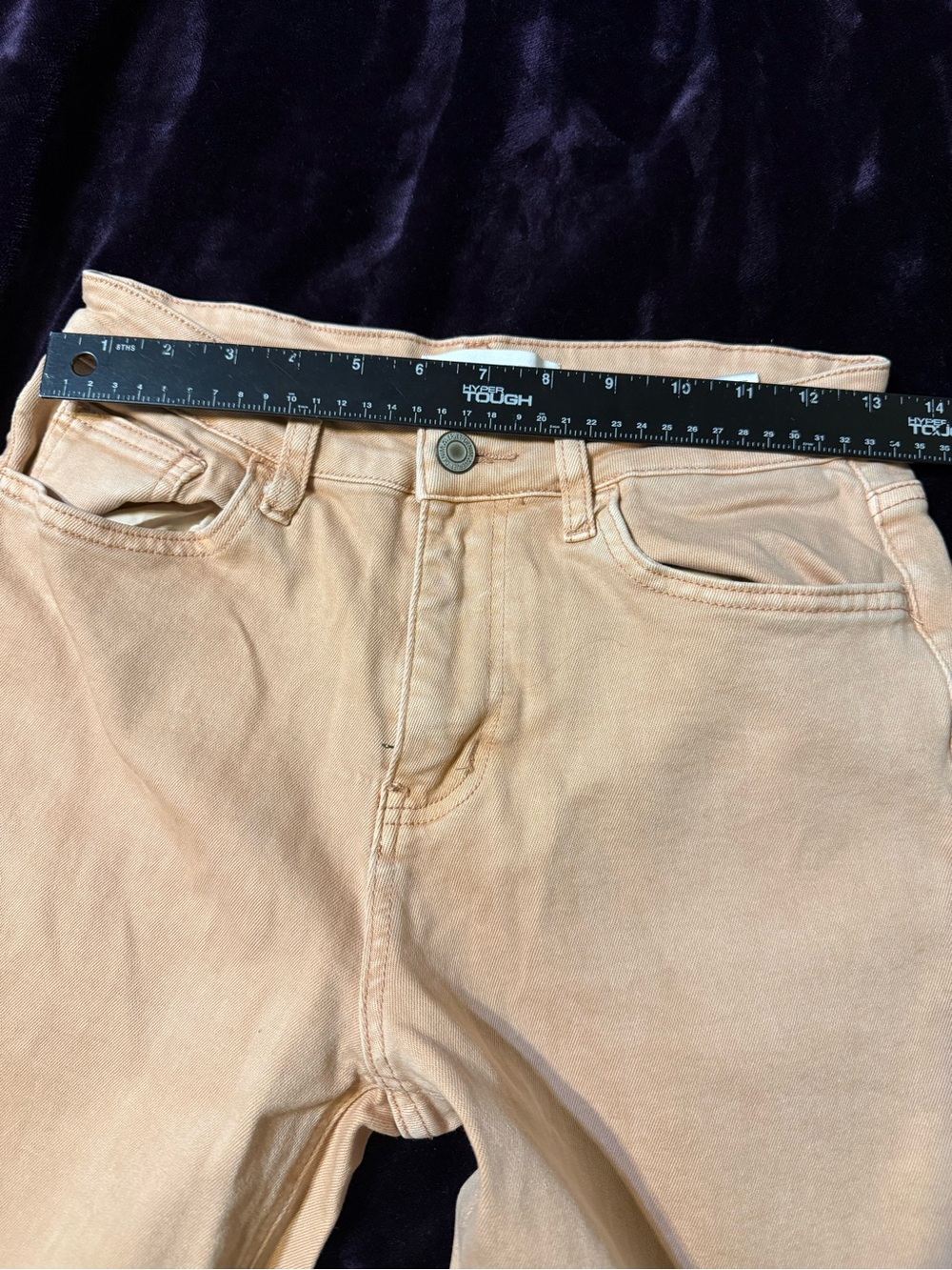 Women's Vervet High-Rise Wide Leg Jeans in Light Peach - Picture 3 of 9